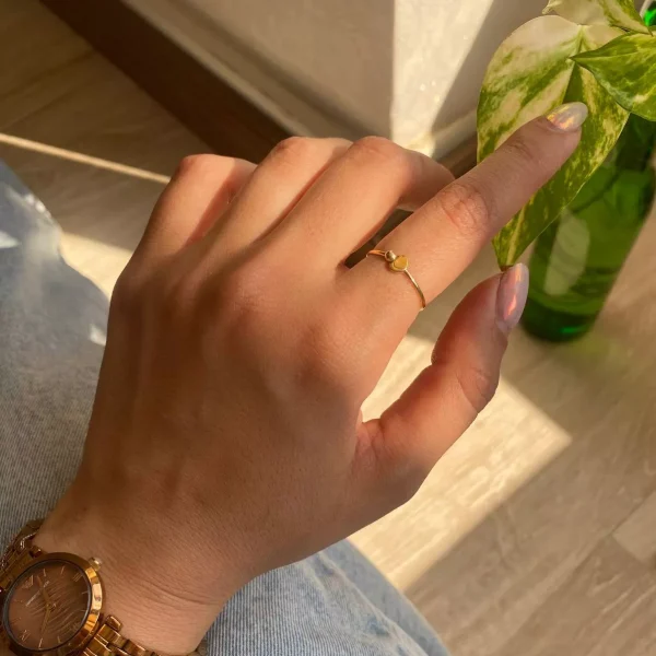 انگشتر مینیمال قلب و گوی